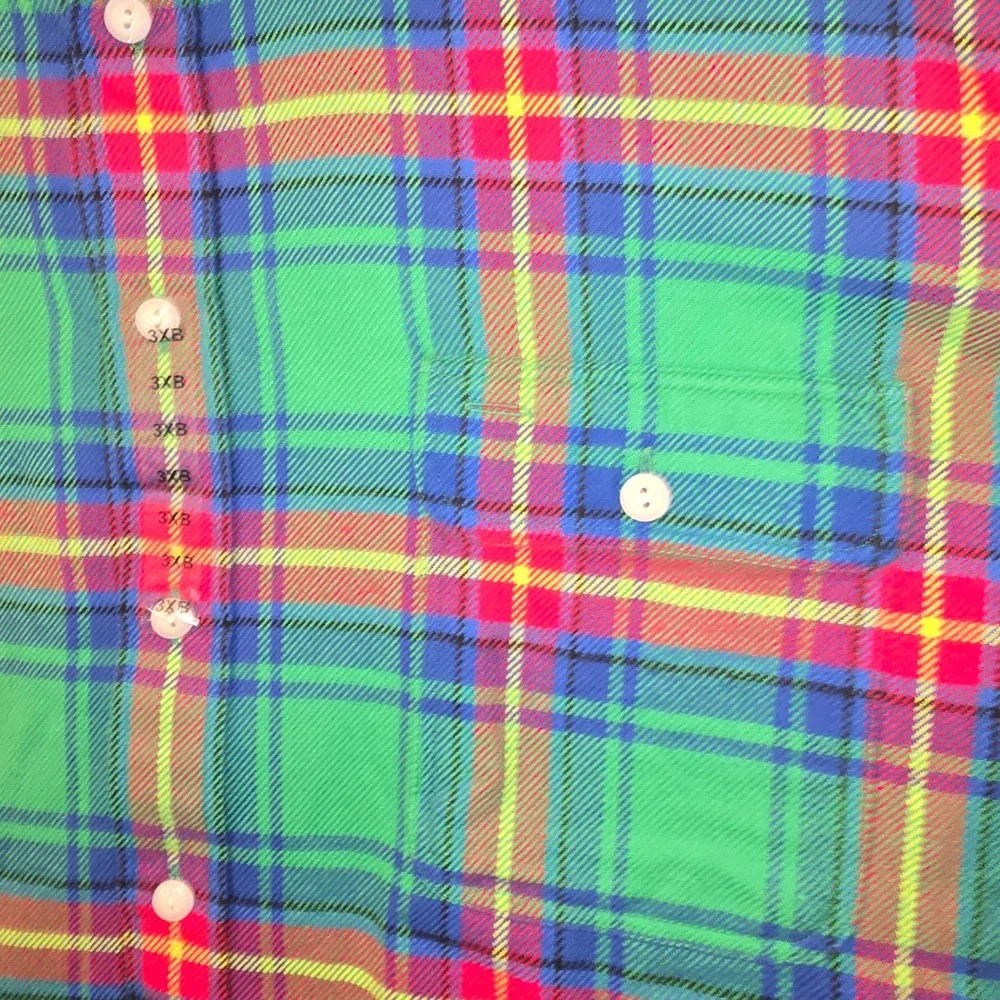Polo Ralph Lauren Flannel Shirt 3XB Mens Green Blue Pink Plaid Button Down NEW